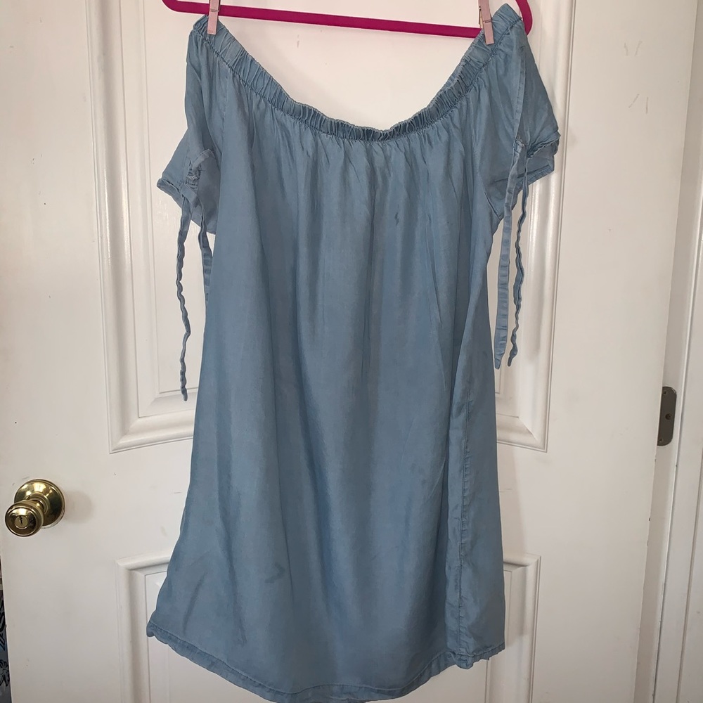 Off the shoulder denim dress